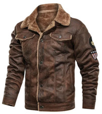 Herren Lederjacke Braun mit
