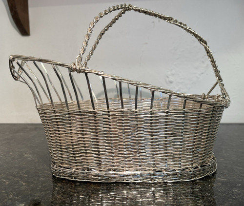 Versilberter weinflaschenkorb - versilberter,