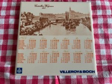 Kachel 15 cm Fliese Villeroy & Boch Mettlach Kalender 1975