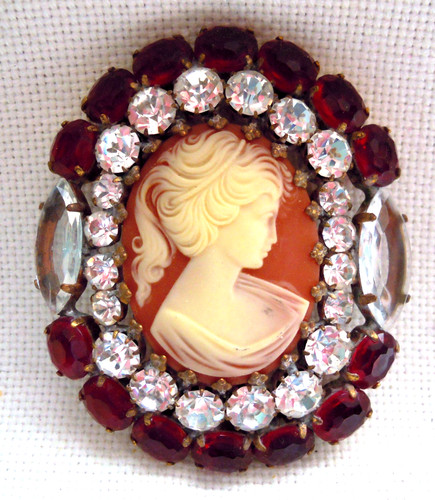 Strass brosche camee - brosche,