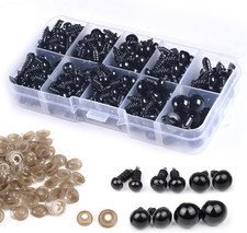 HONQX Sicherheitsaugen Häkeltiere 400 Stück 5-12mm Knopfaugen Kuscheltier Augen