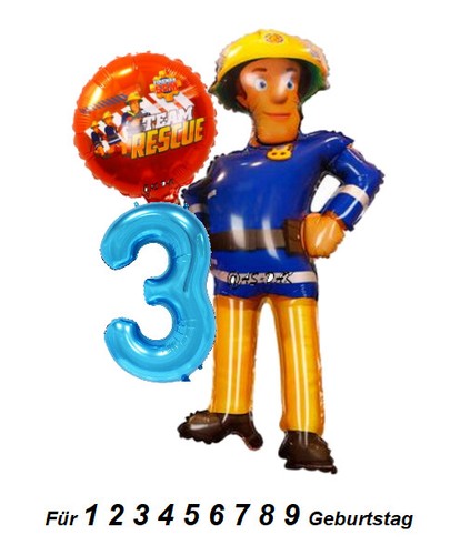 Feuerwehrmann sam folienballon - sam,