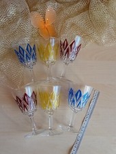 Franc Reims Gläser Wein Glas Color VMC Vintage Retro Sektglas Tisch Deko 80er 