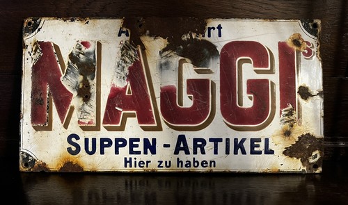 Emailleschild maggi antik - emailleschild,