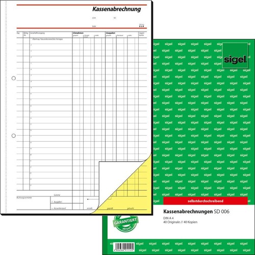 Kassen abrechnung formularbuch - abrechnung,