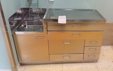 Edelstahl Arbeitsschrank Arbeitstisch Spüle Waschbecken Ausgußbecken 49729