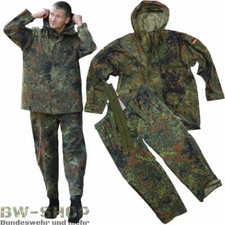 BUNDESWEHR NÄSSESCHUTZ ANZUG / JACKE / HOSE NEU FLECKTARN BW REGENANZUG LAMINAT