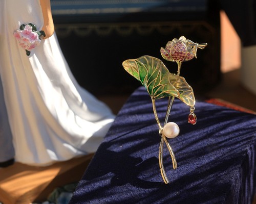 Jugendstil brosche blume - jugendstil,