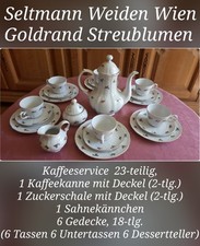 Kaffeeservice Seltmann Weiden Wien Goldrand Streublumen 