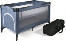 CHIC4BABY Baby-Reisebett Luxus, Jeans Blue, inkl. Transporttasche B Ware