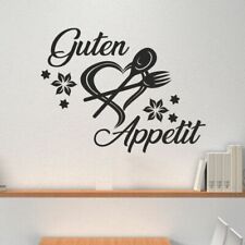 Wandtattoo Wandaufkleber Aufkleber SET Küche Guten Appetit Herz Löffel Gabel 107