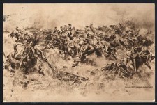 Künstler-AK Anton Hoffmann - München: Die Reiterei auf dem Schlachtfeld geht zu 