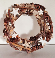 Holz kranz deko natur zapfen