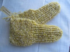 Damen / Herren Füßlinge/Bettschuhe, Naturwolle 100%,handgesponnen, handgestrickt