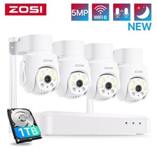 ZOSI 5MP WLAN Überwachungskamera Set Außen 8CH 1TB NVR PTZ IP Dome Kamera Audio
