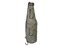 Deko Flasche "Muschel" Glas Mosaik 2x Teelicht Halter mit Kette, Hänge Windlicht