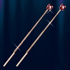 Durchzieher Ohrringe mit Granat Russische Rose Rotgold 585 Neu Glänzend