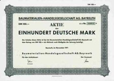 Baumaterialien Handel 1971 Hagebaumark Bayreuth Hof Nabburg 100 DM Oberfranken