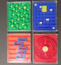 4 Labyrinth Kugelspiele, Geduldspiel, Geschicklichkeitsspiel, Made West Germany