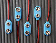 5-Stück Plastik Batterieclip für 9-V Block mit ca. 15cm Anschlußkabel 
