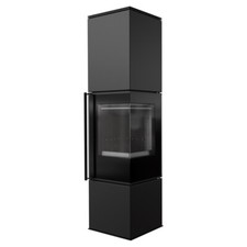 Kaminofen kratki REN L Holzofen high 1,76 m schwarz 7 kW Seitenscheibe rechts A1