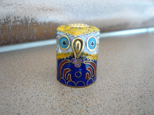 Cloisonne fingerhut eule figur - cloisonne,