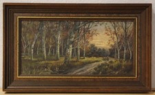 Antikes Ölgemälde Waldlandschaft Figur signiert wohl 19. Jh.