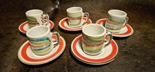 "De Simone"- Keramik - 5 Espresso Tassen mit Unterteller