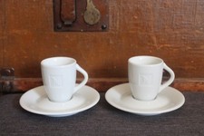 NESPRESSO 2 Espressotassen 2 Unterteller weiß Logo Espresso Tassen
