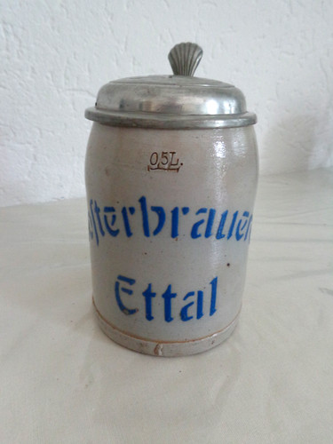 Alter bierkrug mit zinndeckel - alter,