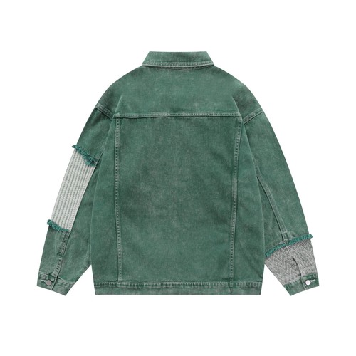 Jeansjacke patchwork grün - patchwork,