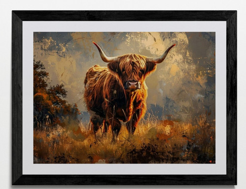 Highland cow gerahmtes - cow,