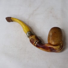 Meerschaum Bernstein Pfeife "Hand", 19. Jhd., 19 x 7 cm                 C15
