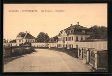 München-Nymphenburg, Ansichtskarte, Kgl. Porzellan-Manufaktur 
