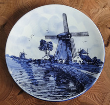 Delft Blau Holland - Niederländischer Wandteller - Motiv Windmühle