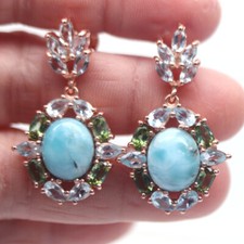 Larimar Cabochon Ohrhänger