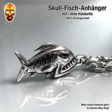 Fisch Anhänger - Piranha Edelstahl Angelhaken Angelschnur Blinker Sternzeichen