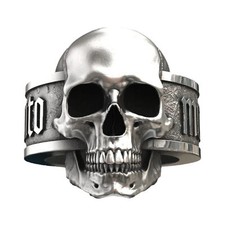 Herren Gothic Biker Totenkopf