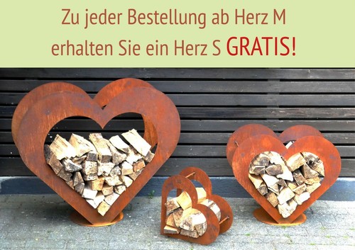 Herz aus metall holz - -, holz-regal