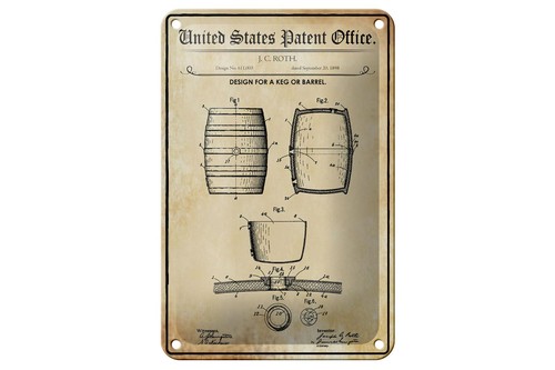 Blechschild patent 12x18 - patent, cm