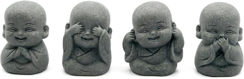 Set lachende buddha statue - 4-set, buddha-statue