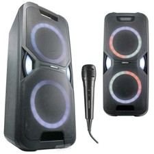 Medion Bluetooth Party Soundsystem Karaoke Partybox Lautsprecher Akku Box