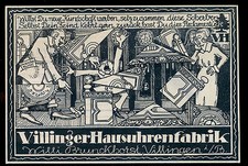 Alte grosse Werbung Reklame 1924 Uhrenfabrik Villingen (3) in Baden 