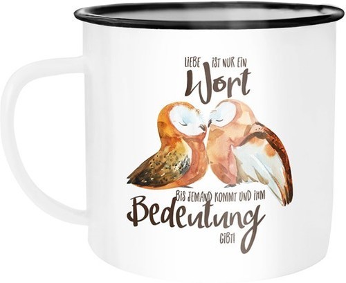 Emaille tasse becher - emaille, liebe