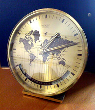 KIENZLE  Quartz  Weltuhr  Tischuhr  Kaminuhr  rund  Messing 