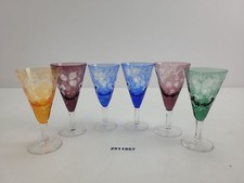6x Gläser bunt Überfangglas