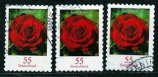 BLUMEN  55 ct Mi. 2675 SK O 3x - Gartenrose - Selbstklebend - RUNDSTEMPEL