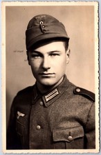 Junger Wehrmacht Gebirgsjäger im Portrait - WK2 Foto-AK 9x14cm