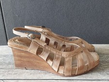 Schuhe Damen Pumps Keilabsatz und Plateau Marke Neosens Naturleder beige Gr. 39