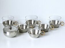6 x Teegläser + Zuckerdose Harald Buchrucker Rein Zinn Teeservice Teetassen Glas